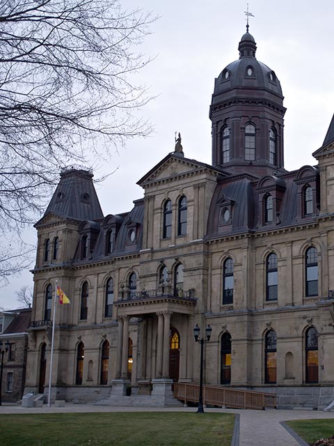 New Brunswick Legislature, Fredericton, New Brunswick, CANADA. Photo Credit: Breau, Wikimedia Commons