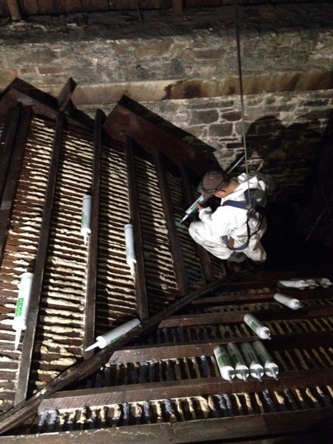 Old St. Patrick's Cathedral: HPCS (USA) technician replaces broken missing plaster keys & lugs with HPCS AD Premixed