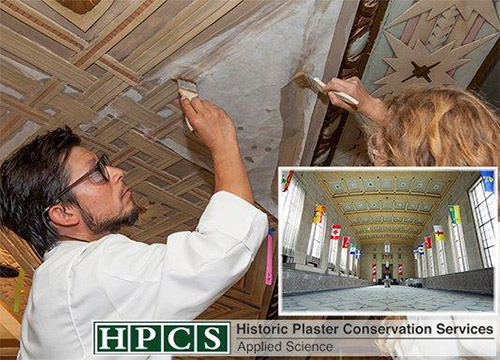 HPCS Technicians Applying TRI Funori to safely clean delicate plaster