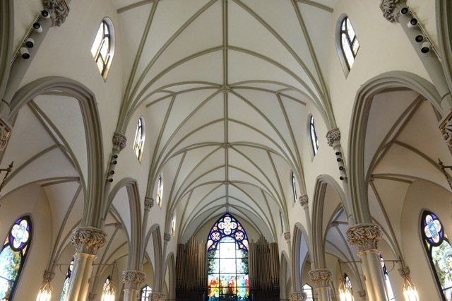 Finished reinforced plaster ceiling at St. Mary of the Mount