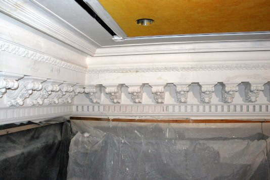 AFTER: Missing plaster elements in the Elgin County Courthouse, St. Thomas, Ontario