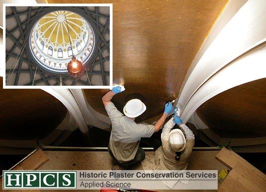 HPCS technicians repair small cracks in plaster
