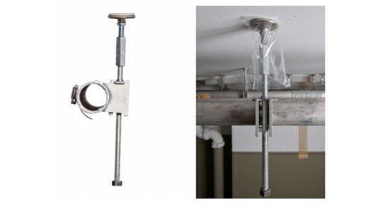 HPCS Micro-Jacks for gently lifting and holding a ceiling in place